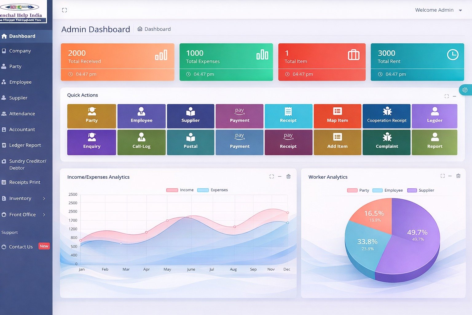 Main ERP Dashboard